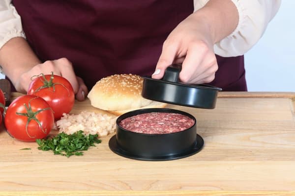 Non Stick 3-i-1 Fylt Burgerpresse Hamburger Patty Mold Maker Slider BBQ