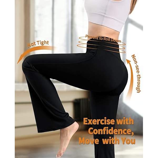 Flare Leggings för kvinnor V Crossover Hög midja Casual Bootcut Yoga byxor