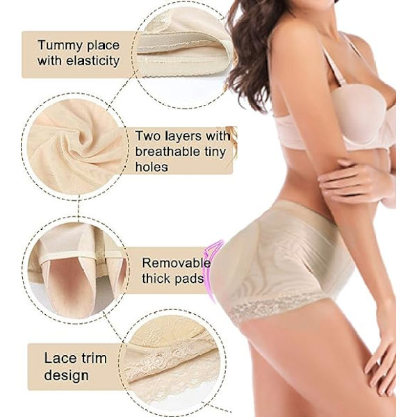 Dam Seamless Butt Lifter Boyshort Padded Po Panties Hip Enhancer Underwe