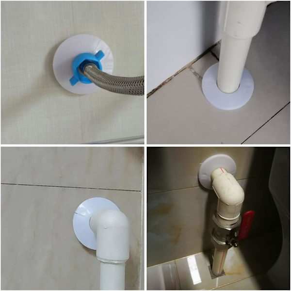 Sæt med 12 hvide, enkle radiatorrosetter, Radiatorroset, radiatorrør c