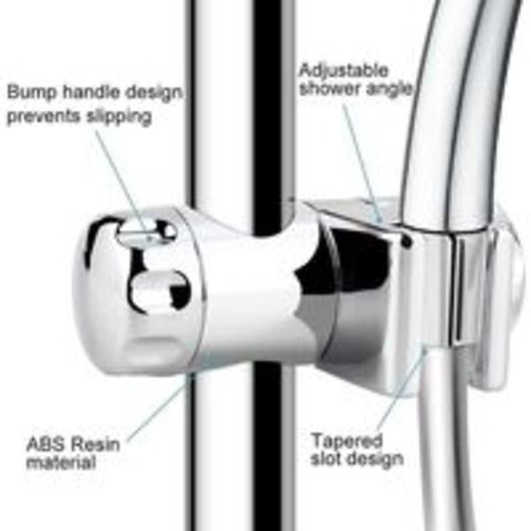 Handhållen duschhållare, väggmonterad duschstång justerbar duschstång duschhållare Notch Grade ABS plast kromfinish, 25mm