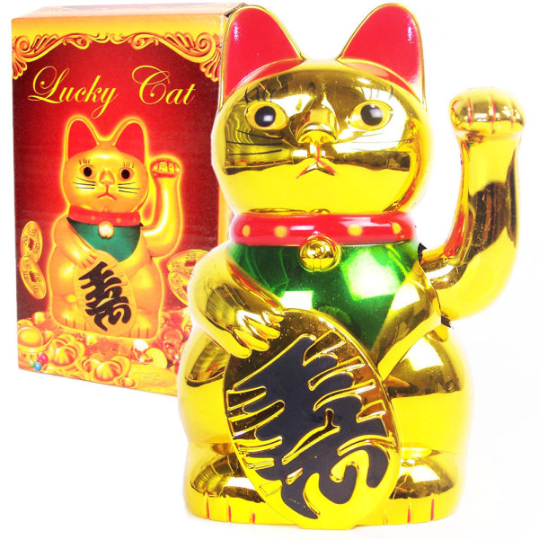 Vinkende Lykkekat - Dekoration Guld