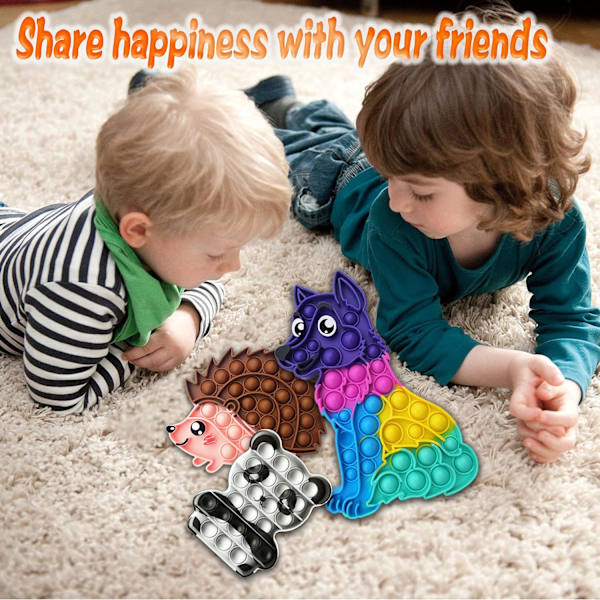 Dr.Kbder Pop Its -juhlalahjat Eläinpakkaus Panda Susi Siili Sensorinen Montessori-leluidea Fidget-lelut Ystävänpäivälahjat lapsille Luokkahuone Popitsfidgets tytöille lapsille 3 4 5 6 7 8 9 10 11 12