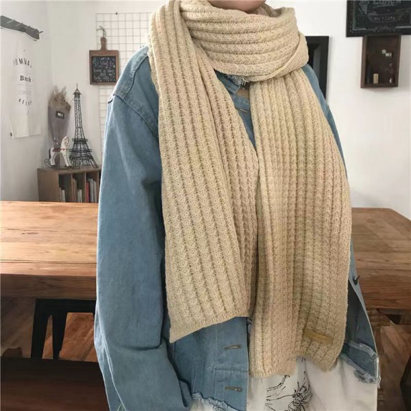 Women's knitted scarf winter knitted soft, thickened and warm women's long