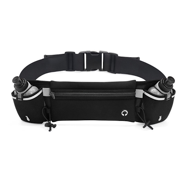 Løpebelte, Sportbelte Fanny Pack med 2 Vannflasker, Justerbart Hydreringsbelte for Menn Kvinner Smartphone Klatring Vandring Reise