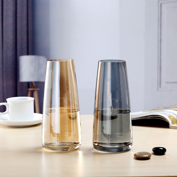 Blyfri glasvas, Pampasgräsvas, 22 cm minimalistisk glasvas f