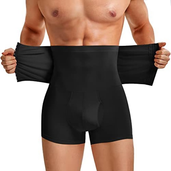 Miesten vatsan muotoilevat shortsit korkea vyötärö Slim Fit Anti-Curl alusvaatteet Body