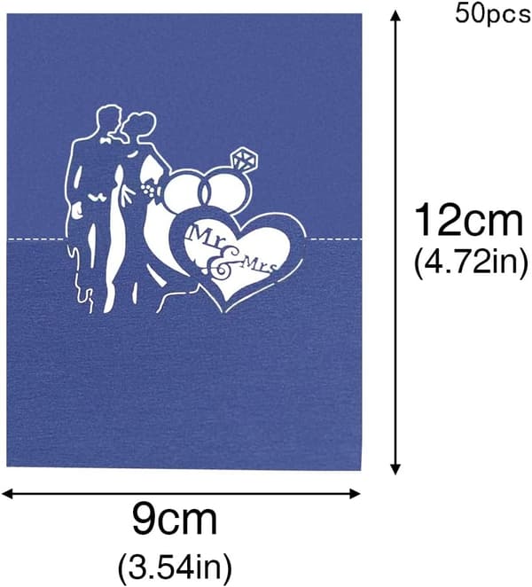50 stk 3D plasskort par design bordkort sammenleggbare blanke papir na