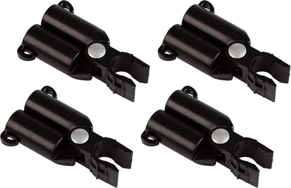 Sæt med 4 stikforbindelser - Diameter: 11mm - Sort - 07256-11mm