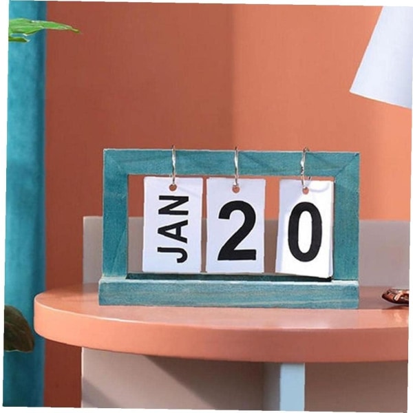 Evig skrivebords kalender tre evig kalender dekor gjenbrukbar flip brett P