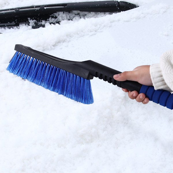 Bilskrape og snøbørste, Bilsnøbørste, 2 i 1 Bilsnøbørste, for bilfrontrute og vinduer. (Blå)