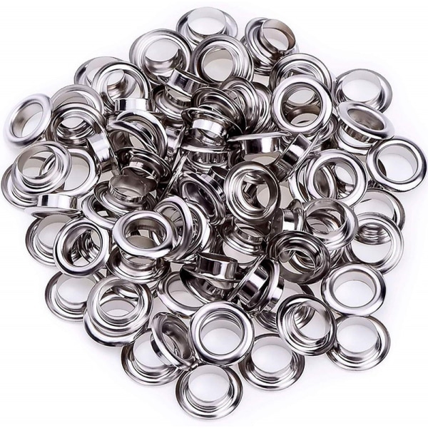 Grommet Eyelet Kit, 12 mm Eyelet Kit Metallverktøy Grommet Sett 100 Set Grommet Kit Eyelets for Presenninger