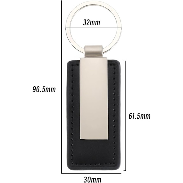 2 stk. Læder Metal Nøglering Bil Nøglering Hængende Ornament Vedhæng Forretnings Nøgle Dekoration kompatibel Bil Hjem Nøgler 96,5x32mm