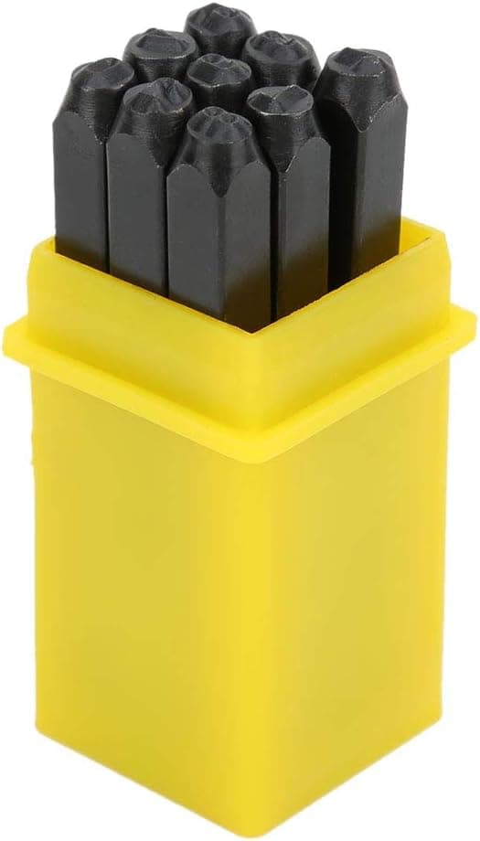 Set med 3 mm kolstål siffror stansar för läder, trä, smycken