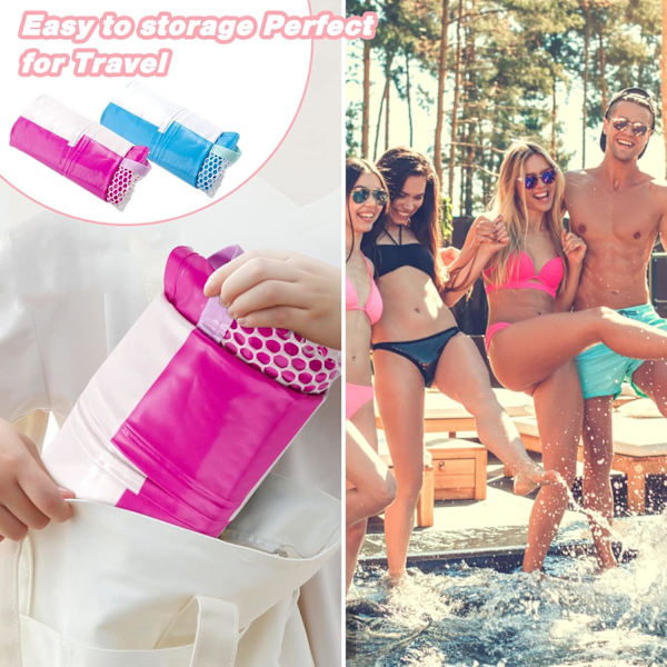 2 stk flytende oppblåsbar hengekøye, 4-i-1 oppblåsbar bassengflåte flytende vippe hengekøye flyte vannhengekøye med manuell luftpumpe svømmebassengleker for strandfestferie.