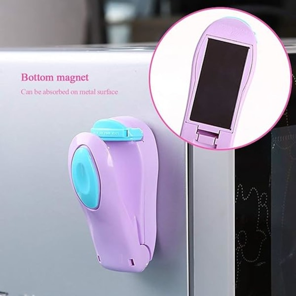 1 stk. bærbar poseforsegler mini elektrisk forsegler pink meget praktisk og populær