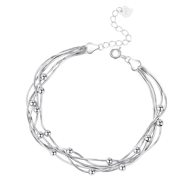 Dame 5-rækkers stræk armbånd