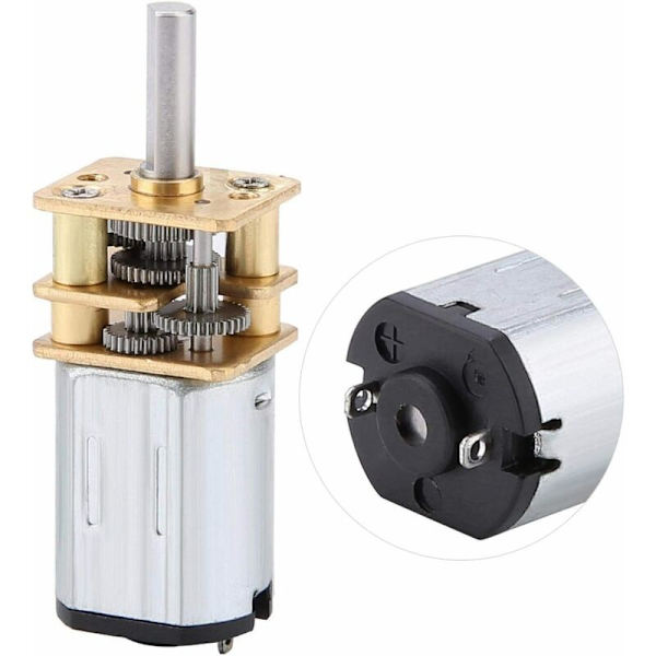 Vaihteistomoottori, N20 DC3V 6V 12V 50-2000RPM Nopeudenvaihtomoottori Metallivaihteistolla（Malli:12V 200RPM）