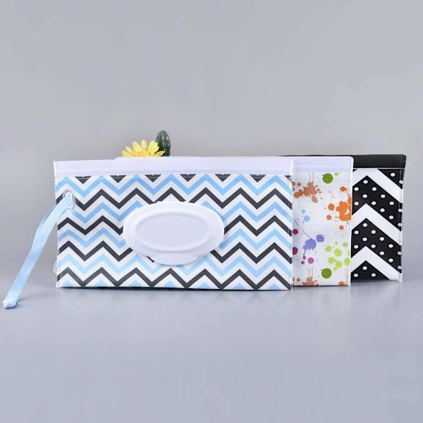 4-pakning Baby Wipe Dispenser, bærbar påfyllbar tørkeholder, Baby Wipes Container, tørkedispenser, gjenbrukbar reise våtserviettpose