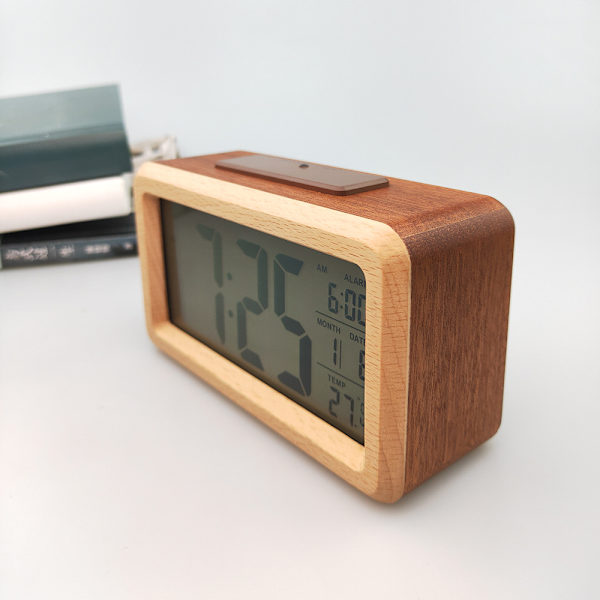 Atomic Desktop Clock Creative Trä Multifunktionell Digital Sile
