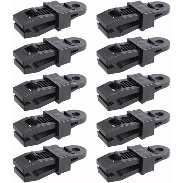 10 Pieces Heavy Duty Tarp Clips Tent Clamps Awning Clamp Camping Clamp Clips for Secures Tarps Tents Camping Canopies Banners Awnings, Black，8.5*3.2*