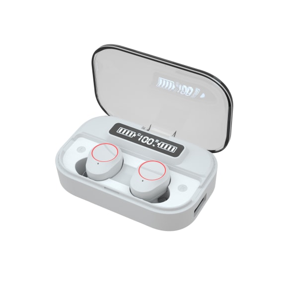 Trådløse ørepropper, Bluetooth 5.1-hodetelefoner 140 timers spilletid Øretelefoner wit
