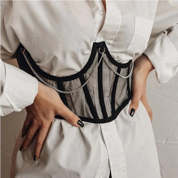 Korsetter för kvinnor Sexig Underbust Gotisk Topp Shaper Modellering Strap