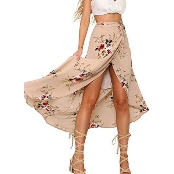 Kvinders Boho Floral Tie Summer Beach Wrap Dress, XL