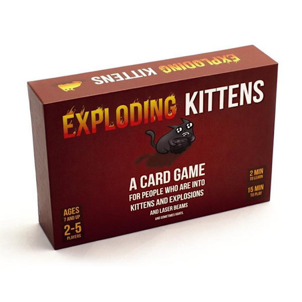 Exploding Kittens - Kortspel | Familjevänligt partyspel | Rysk Roulette | engelska | Ålder 7+ | 2 till 5 spelare