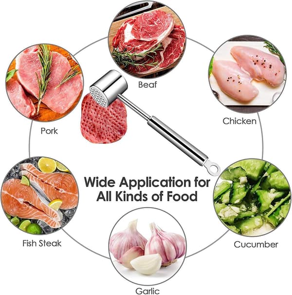 Köttmörare Hammare Köttmörare med Dubbelsidig Köttklubba Borste