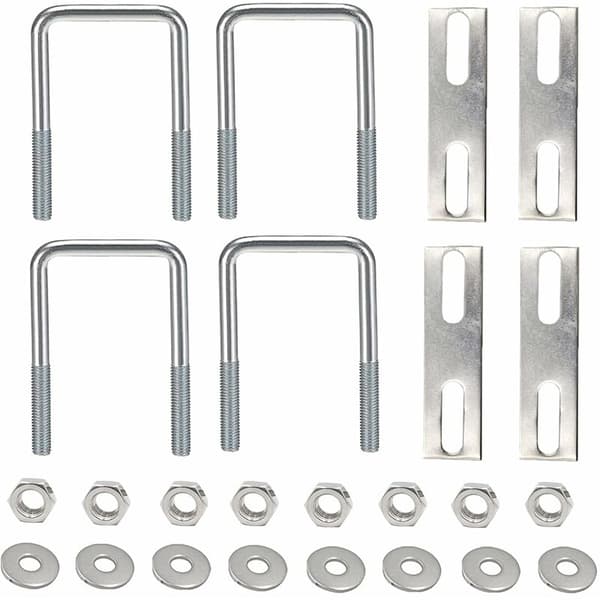 4 stk U-bolter m6 U-bolt 80 x 50mm, rustfritt stål U-bolt med mutterplate