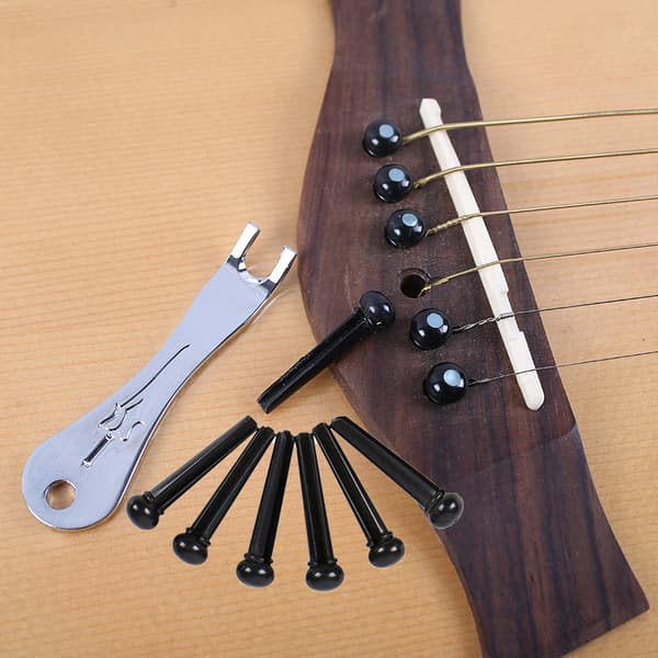 12 st akustisk gitarr stallpinne set folksträng pinne kit tillbehör