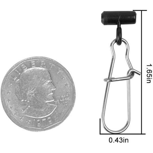 Fiskesänkeslider, 30-pack Duo Lock Snap Sliding Swivels Fishi