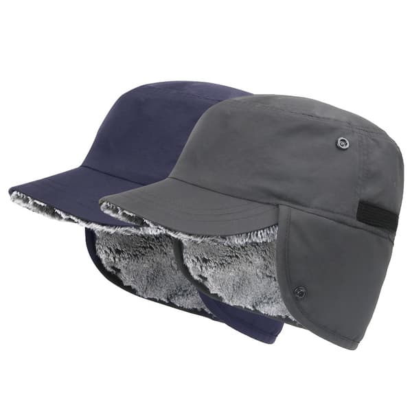 Udendørs vinter baseball cap til mænd med skygge, varm øreklaphue, trapperhat