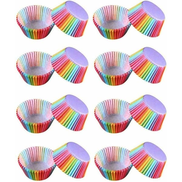 200 st Cupcake-formar, Cupcake-omslag Regnbåge Cupcake-formar Kakform