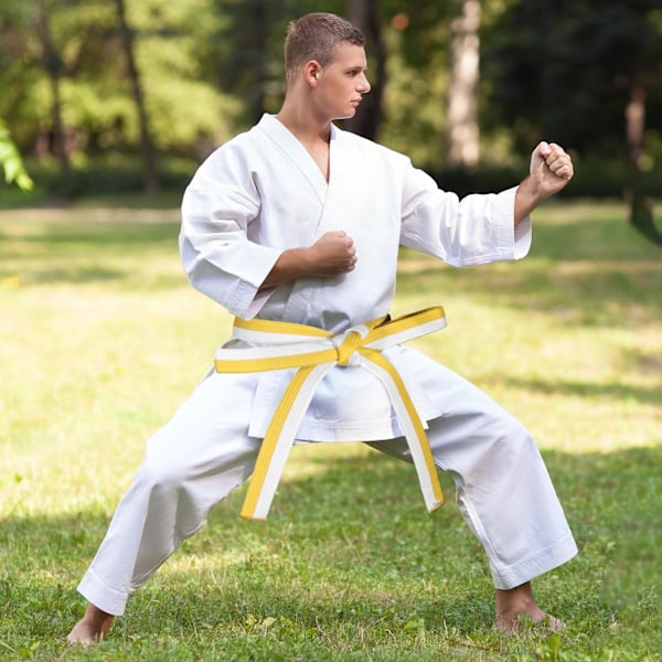 Judo Karate Bälte Kampsporter Karate Judo Taekwondo Bälte för Karate Karate Vit Gul för Barn Vuxna 260cm