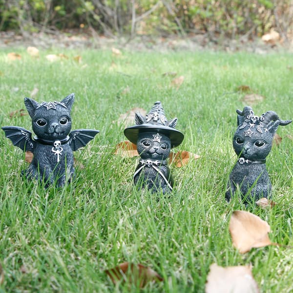 Sett med 3 Halloween-dekorasjoner for katter - Tilbehør til fehager, kattedekor, katt