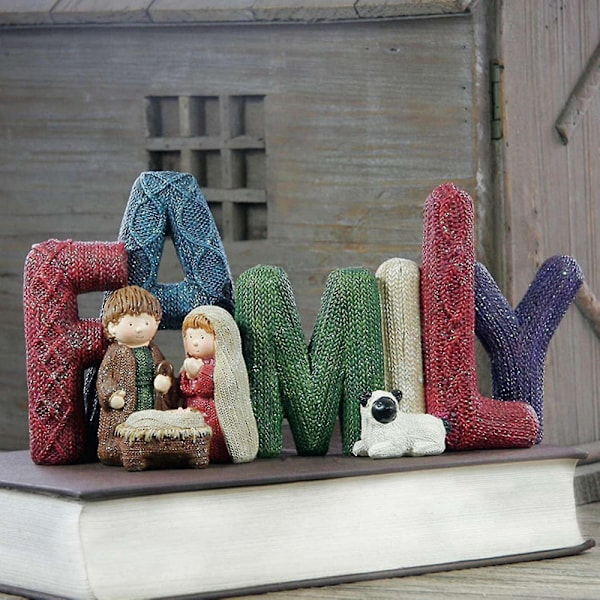 Julkrubba Nativity Scene Dekoration Staty Heminredning