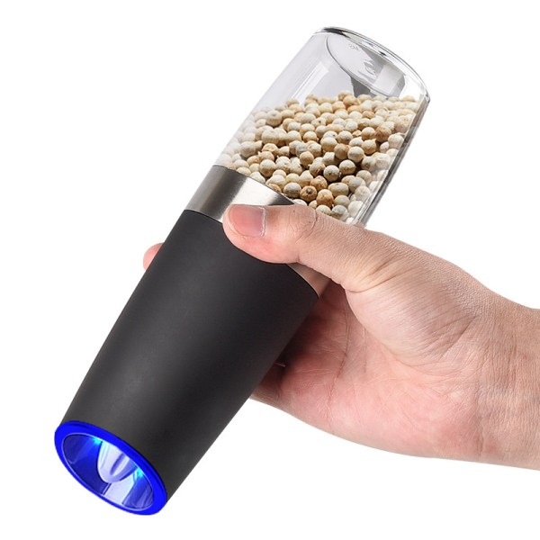 2 stk. Krydderikværn Elektrisk Gravity-sensor Spice Grinders Sort