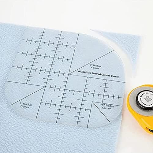 Buet vinkel linjal for quilting, søm patchwork - Rund kant søm maler
