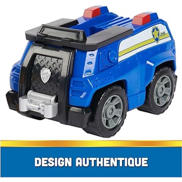 Paw Patrol - KØRETØJSFIGUR CHASE - Bil 15cm Samleobjekt Pat Patrol Figur - Pat Patrol Legetøj - Genanvendt Plastlegetøj - Børnebil - Børnetil