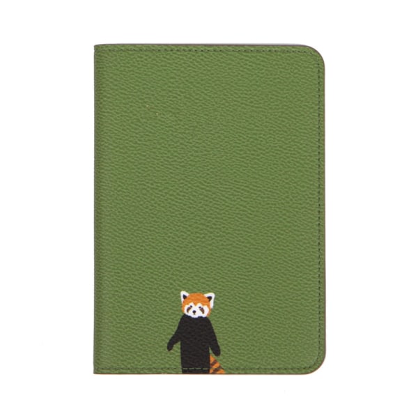 Eläinpassin luottokorttiliput lompakkolaukku - vihreä karhu