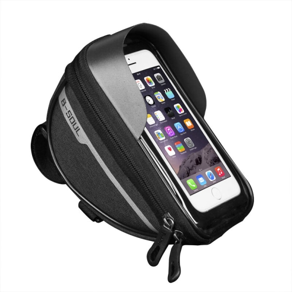 Cykeltelefonpose Rammepose, Vandtæt Cykeltelefonholder MTB Rammepose Styrtaske Touchskærm til Smartphone Under 6,5 Tommer (Sort), Fontainebleau