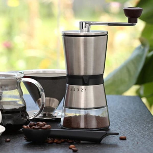 Rostfritt stål manuell kaffekvarn - konisk keramisk burr bärbar hand