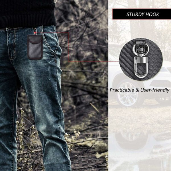 Signal Blocking Faraday Pouch Bag, 2 Pack RFID Signal Blocking Pouches för