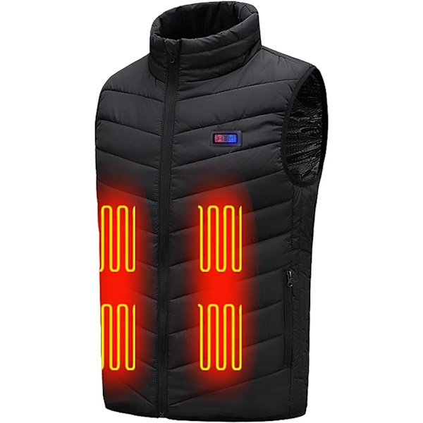 Uppgraderad uppvärmd väst med 11 uppvärmda zoner för män kvinnor, plus size uppvärmd väst vinter varm lätt vattentät väst，2XL