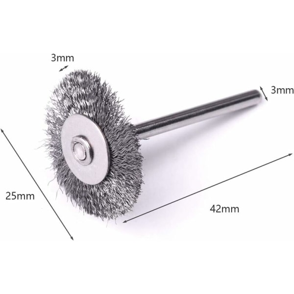 20 stk. 1 tommer / 25 mm kopbørste mini stålbørste til matrice slibemaskine roterende værktøjer
