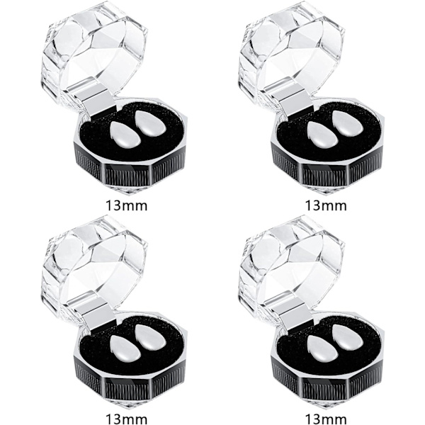 4 par vampyrtänder proteser med tandpiller för cosplay rekvisita halloween, vit (13mm)