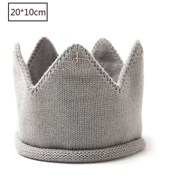 Baby Crown strikket hat Fødselsdag Crown Party Foto rekvisitter Hovedbeklædning