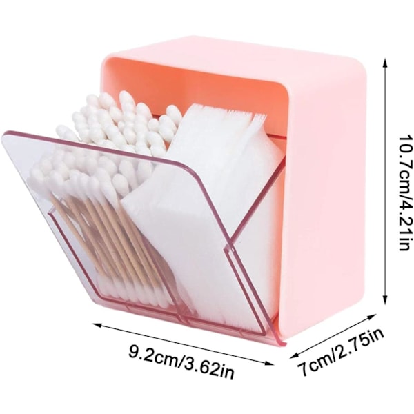 Bomuldsvatpindsholder, Multifunktionel Opbevaringsflaskeholder med 2 Rum til Opbevaring af Makeup Pads i Bomuldsvatkugler